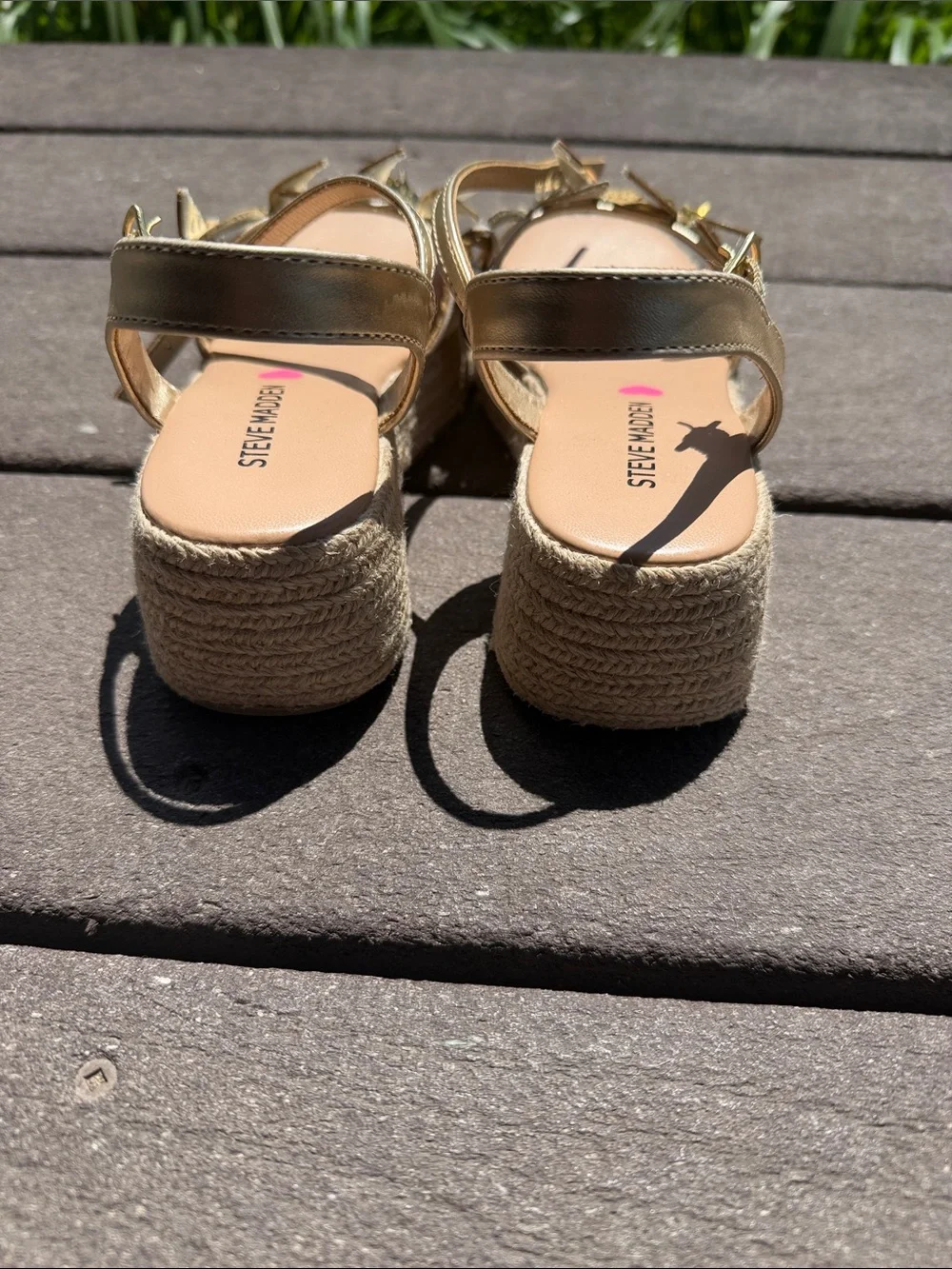 Steve Madden Kids Metallic Gold Butterfly Sandals